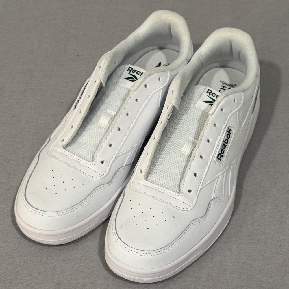 Reebok Court Advance Sneakers Womens 10 White Leather Low Top GZ9637 No Laces